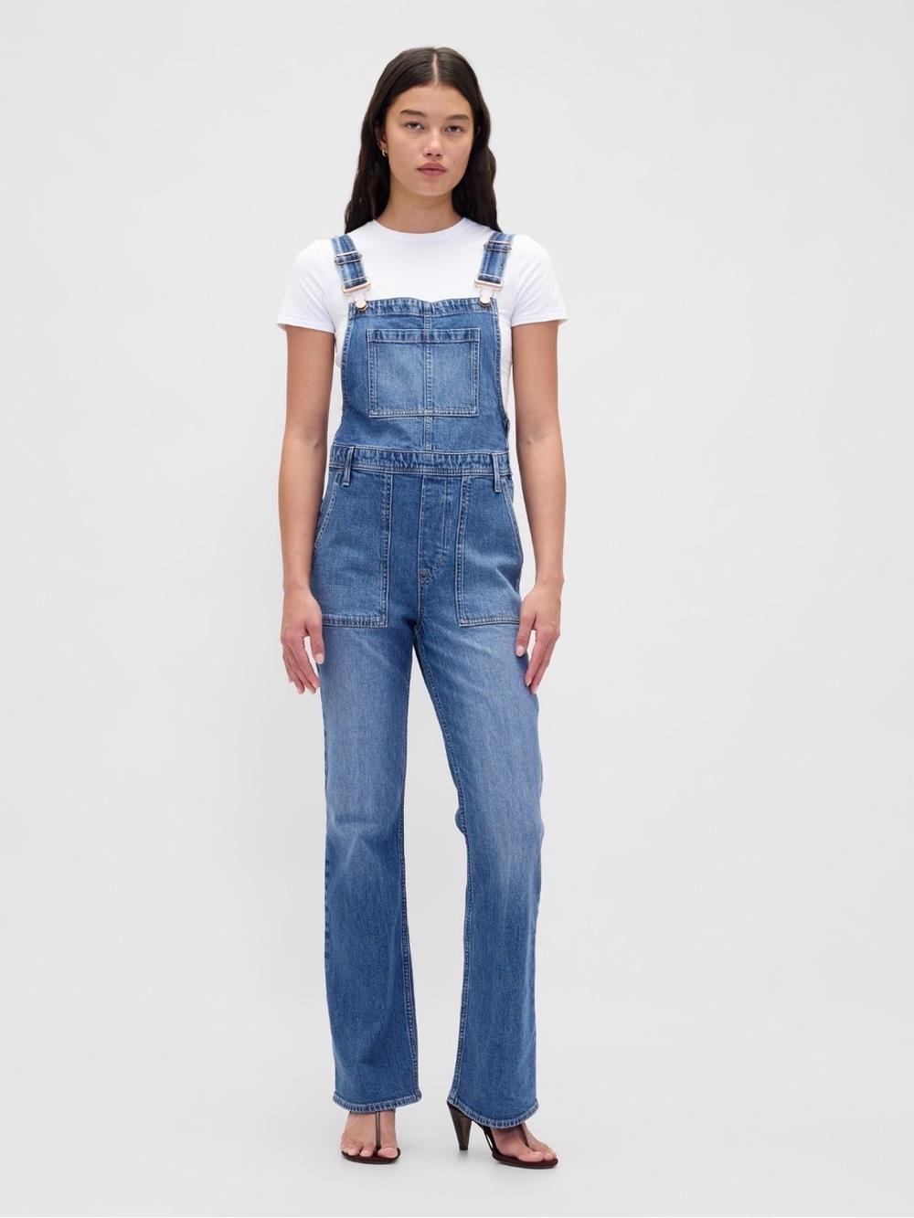 GAP Long & Lean Denim Overalls Blue Organic Cotton Casual Women's Size S NWOT